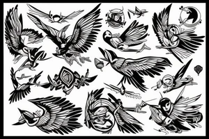 robin mid-flight tattoo idea