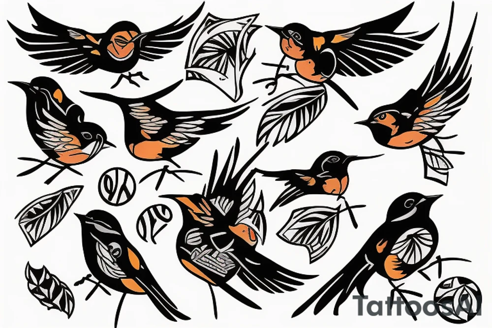 robin mid-flight tattoo idea