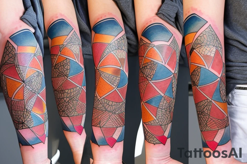 geometric robin mid-flight tattoo idea