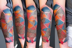 geometric robin mid-flight tattoo idea