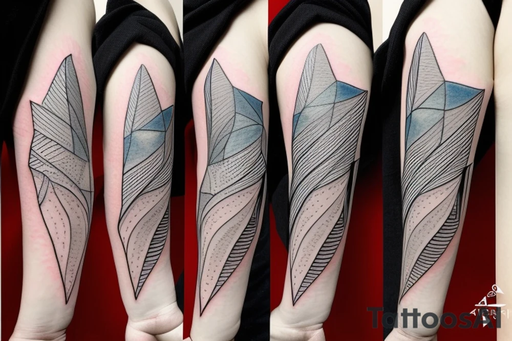geometric robin mid-flight tattoo idea