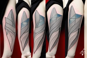 geometric robin mid-flight tattoo idea