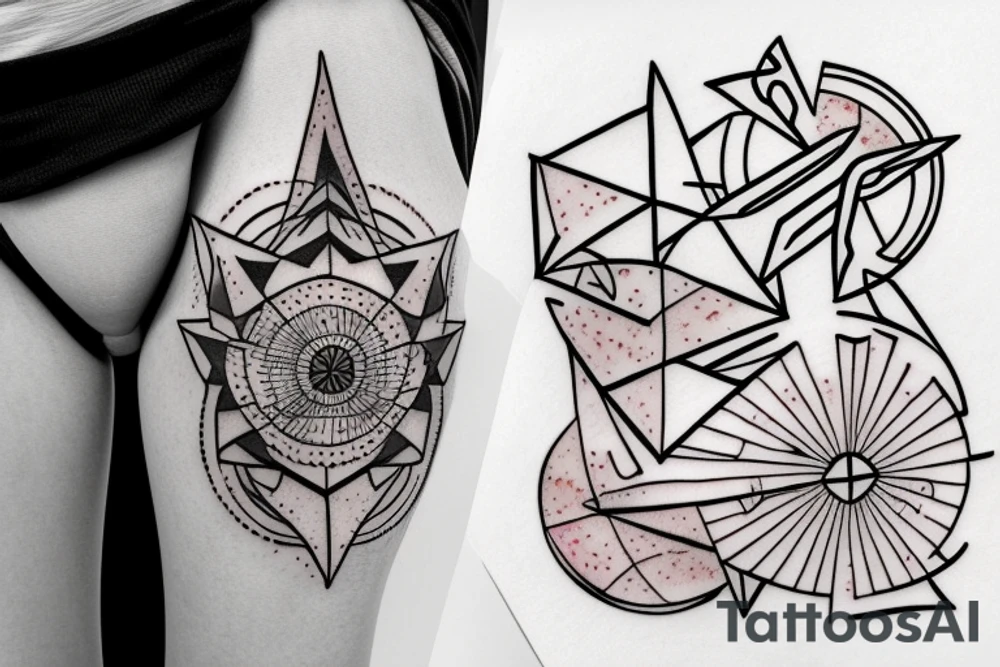geometric robin mid-flight tattoo idea