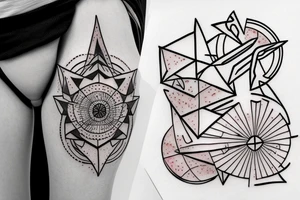 geometric robin mid-flight tattoo idea