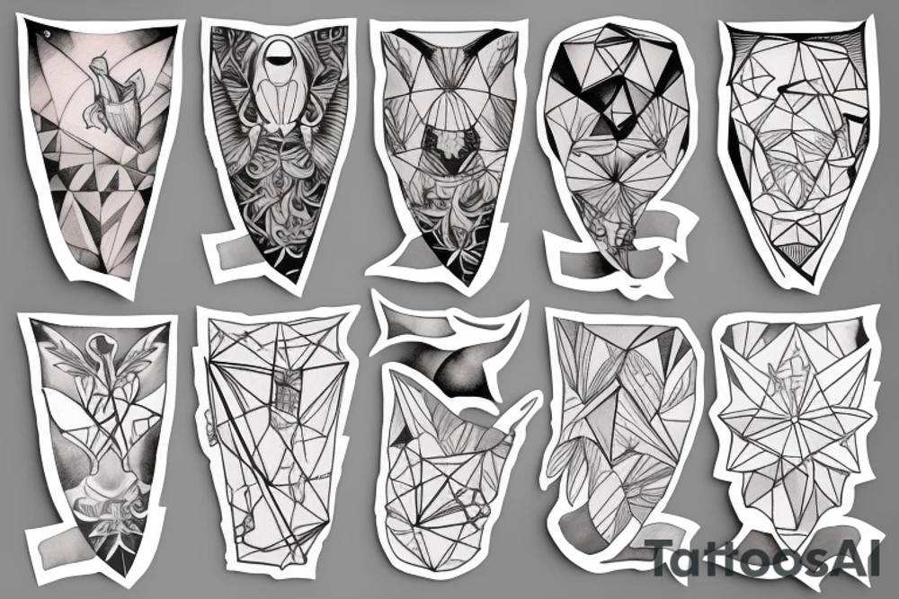 geometric robin mid-flight tattoo idea