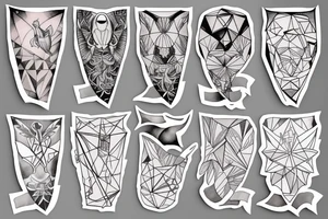 geometric robin mid-flight tattoo idea