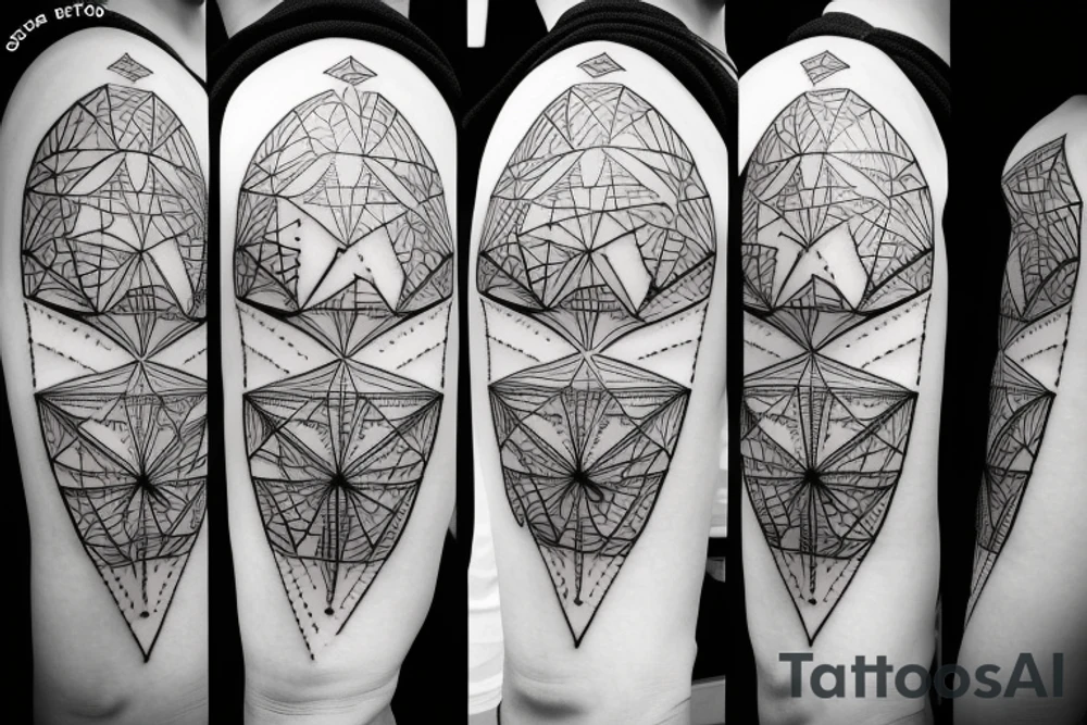 geometric robin mid-flight tattoo idea