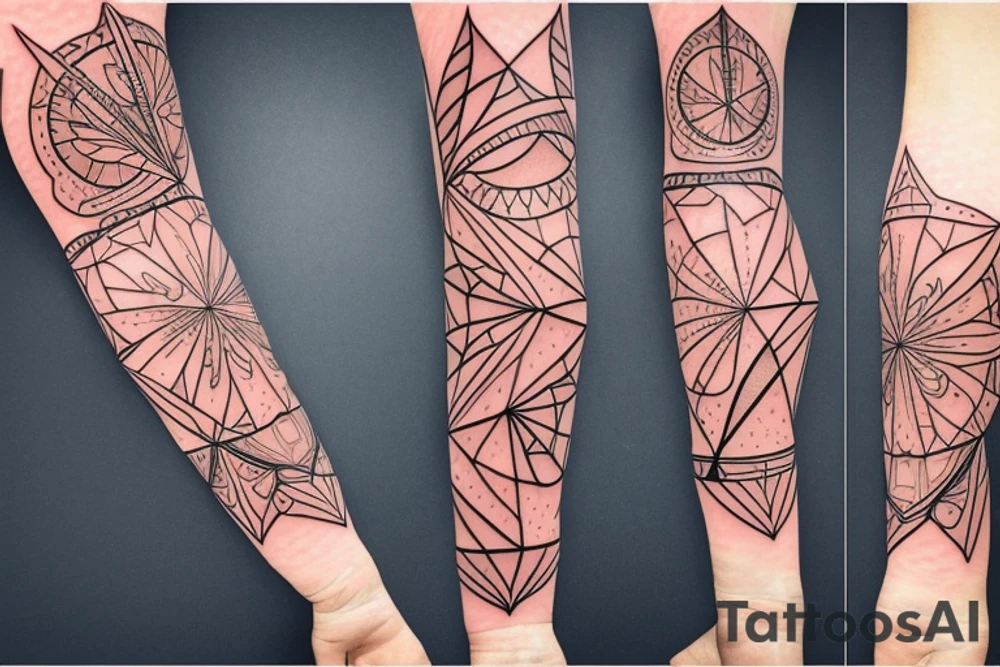 geometric robin mid-flight tattoo idea