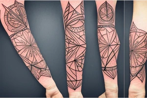 geometric robin mid-flight tattoo idea