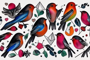 watercolour robin mid-flight tattoo idea