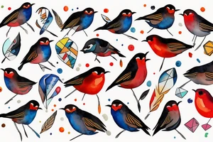watercolour robin mid-flight, dynamic tattoo idea