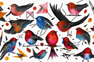 watercolour robin mid-flight, dynamic tattoo idea