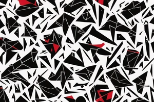abstract robin mid-flight, dynamic, only a little bit of red otherwise black and white, splatters, geometric design with the use of triangles to create the robin tattoo idea