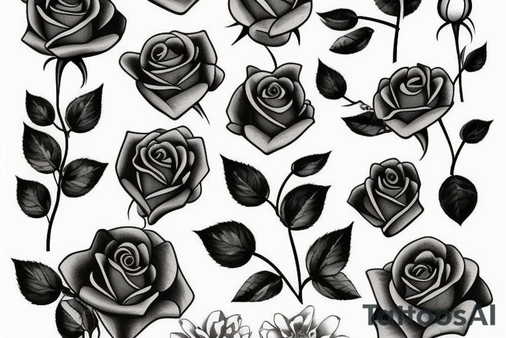 A rose with 1983 tattoo idea