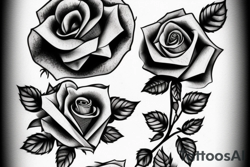 A rose with text 1983 tattoo idea
