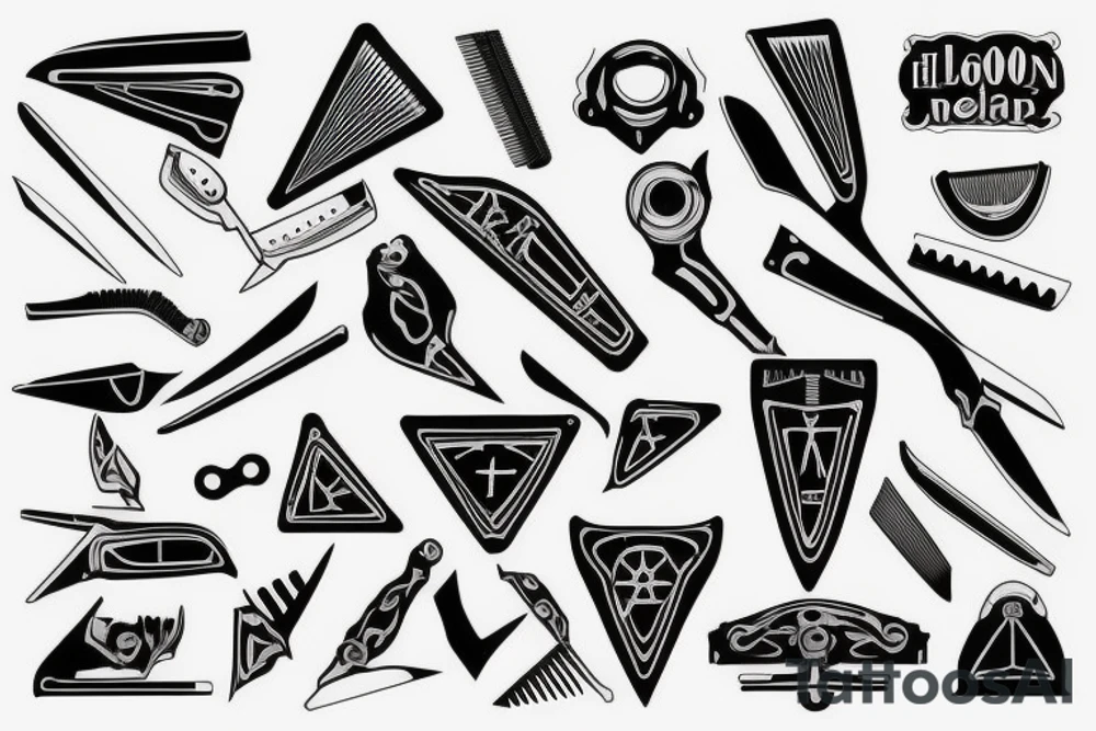 Polygon text hellrazor tattoo idea