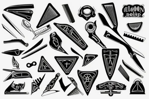 Polygon text hellrazor tattoo idea