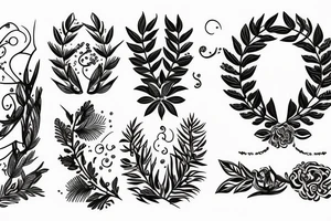 Laurel wreath half sleeve tattoo idea