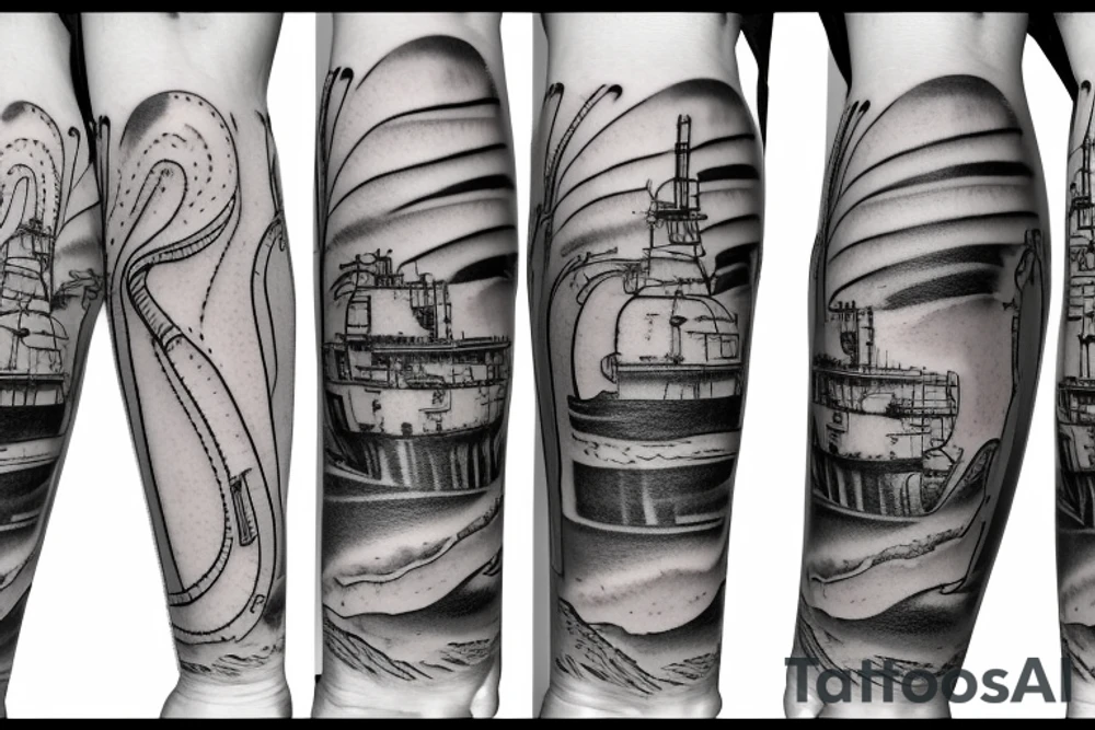 Oil and gas - offshore - wireline / slick line winch unit tattoo idea