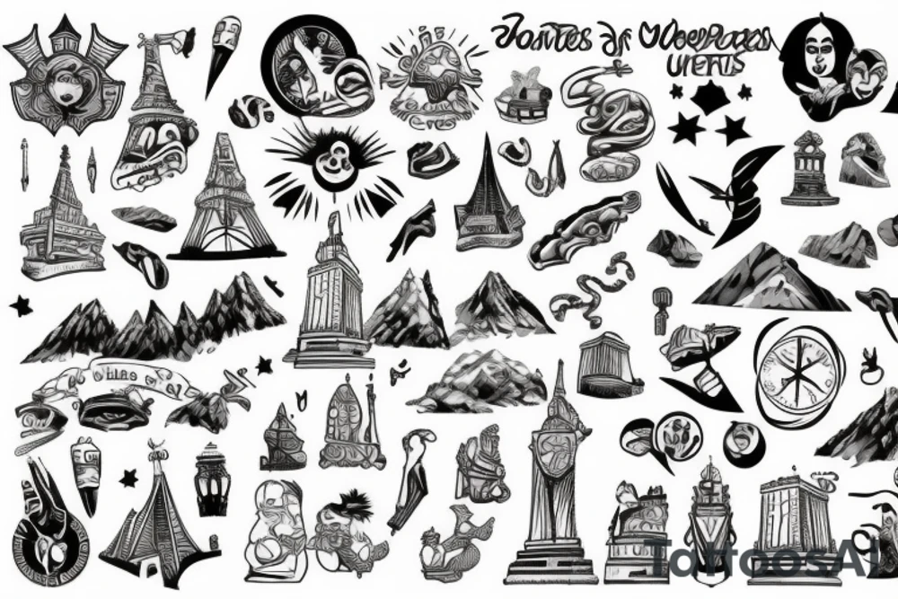 7 wonders of the world tattoo idea