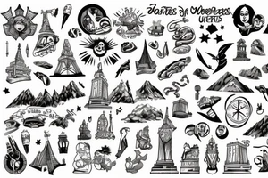 7 wonders of the world tattoo idea
