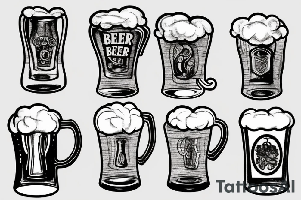 beer glass tattoo idea