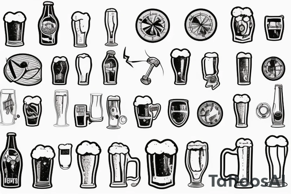 beer glass simple tattoo idea