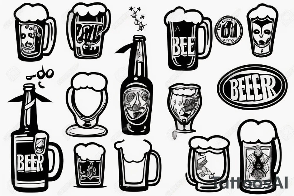 beer glass simple tattoo idea