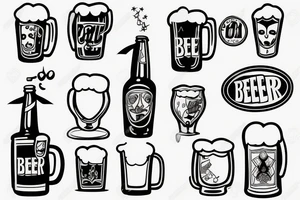 beer glass simple tattoo idea