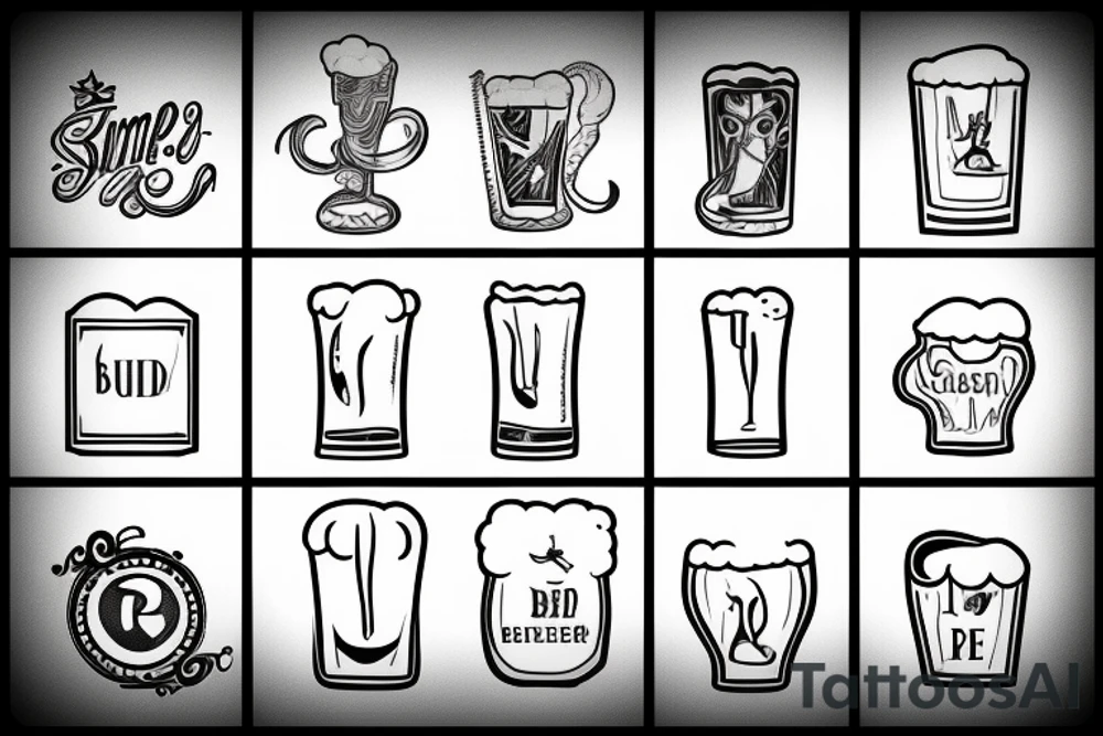 beer glass simple tattoo idea