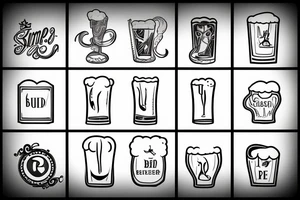 beer glass simple tattoo idea