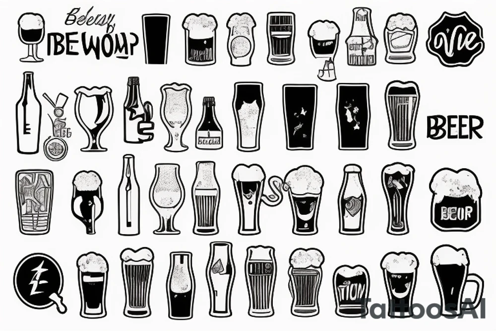 beer glass simple tattoo idea