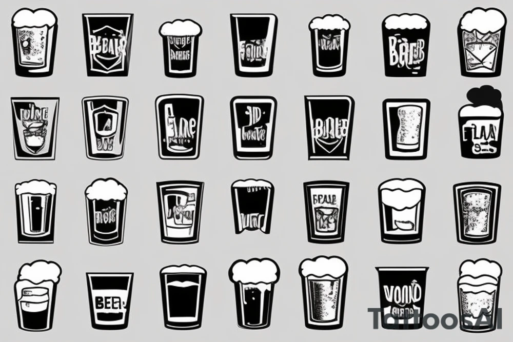 beer glass simple tattoo idea