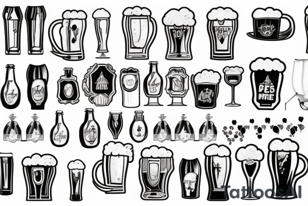 beer glass simple tattoo idea