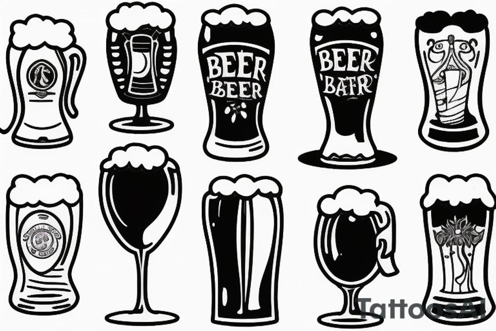 beer glass simple tattoo idea
