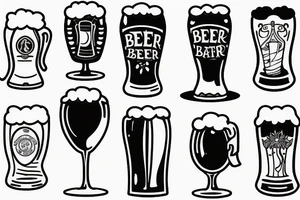 beer glass simple tattoo idea