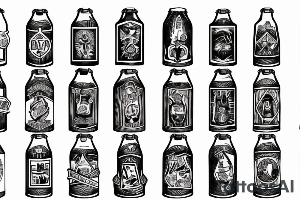 beer bottle simple tattoo idea