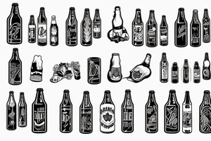 beer bottle simple tattoo idea