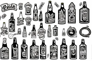 beer bottle simple tattoo idea