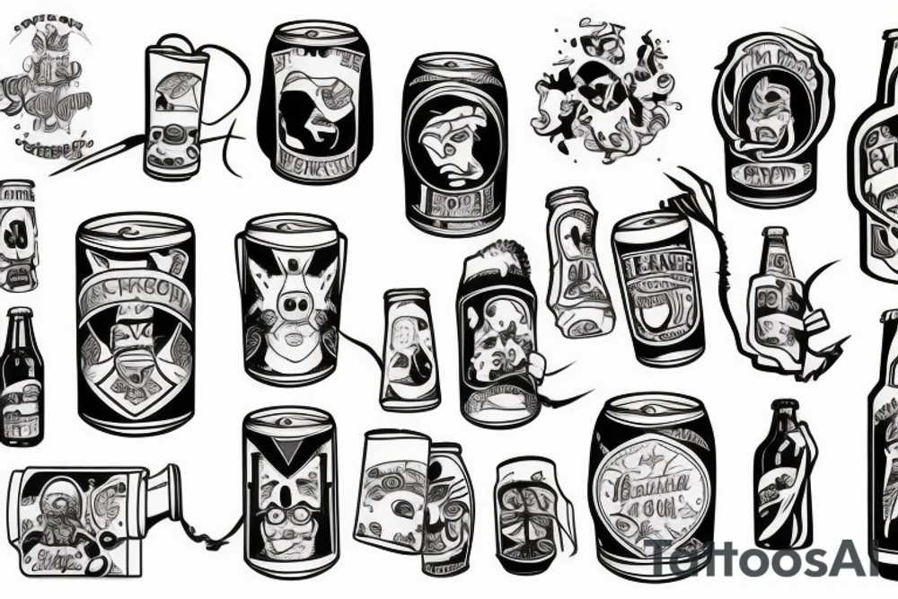 beer can tattoo idea