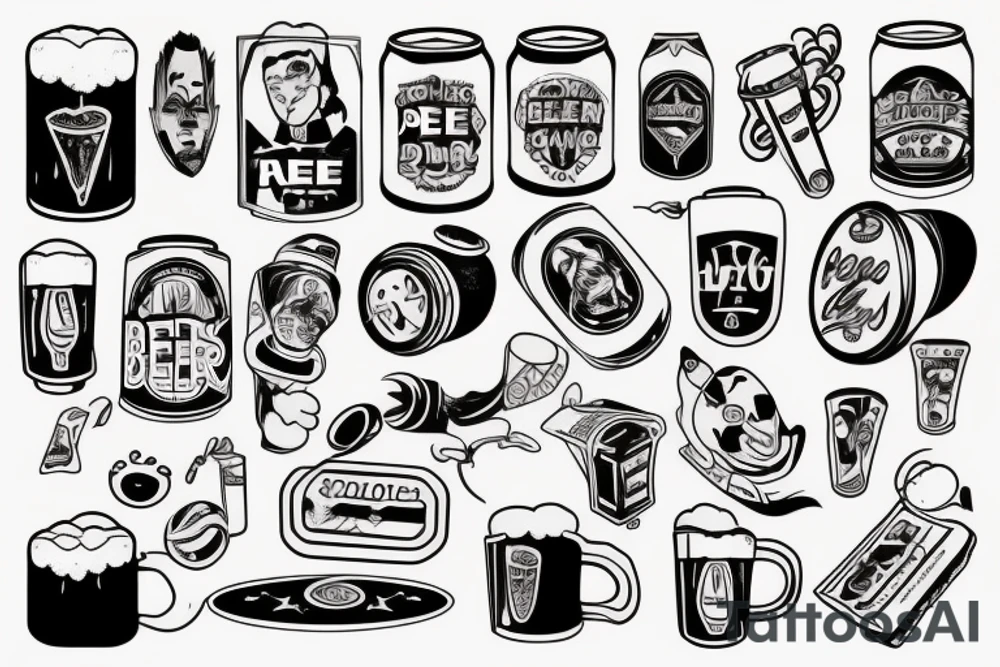 beer can tattoo idea