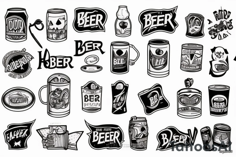 beer can tattoo idea