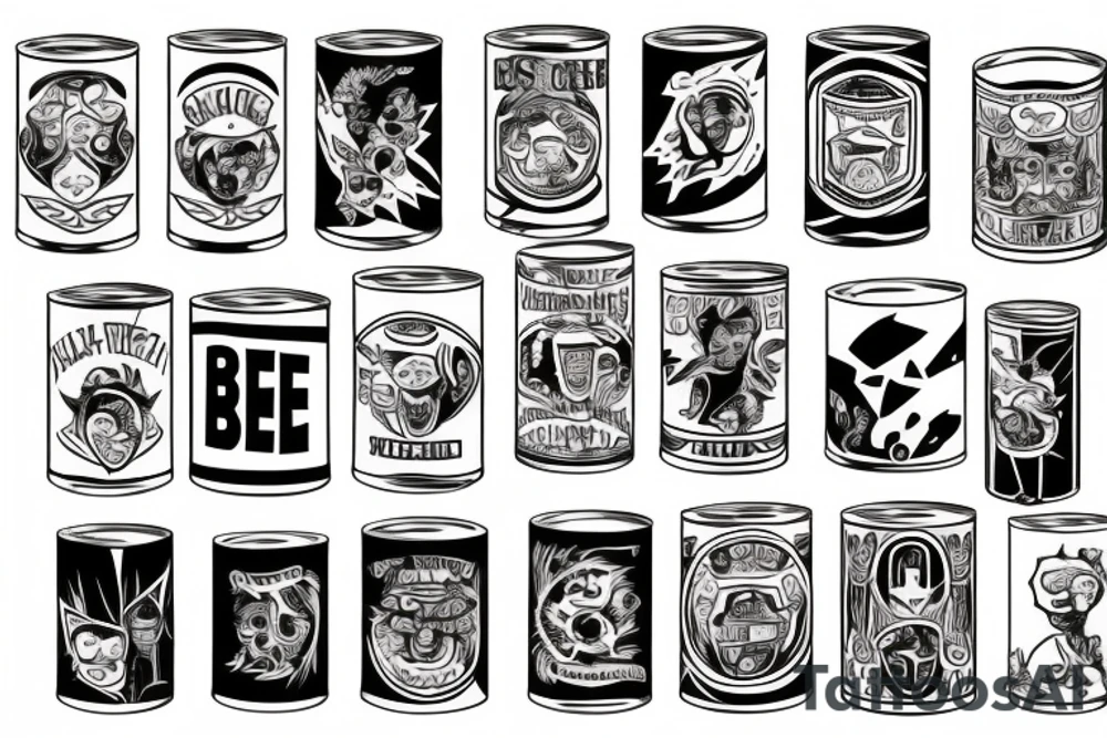 beer cans tattoo idea