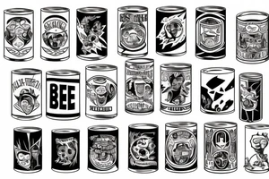 beer cans tattoo idea