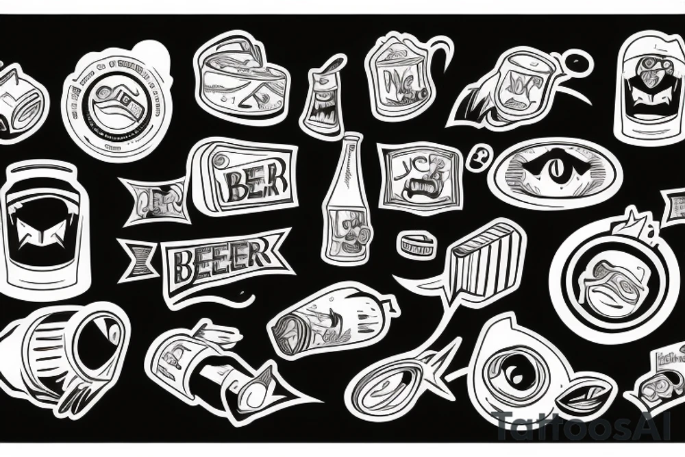 beer cans tattoo idea