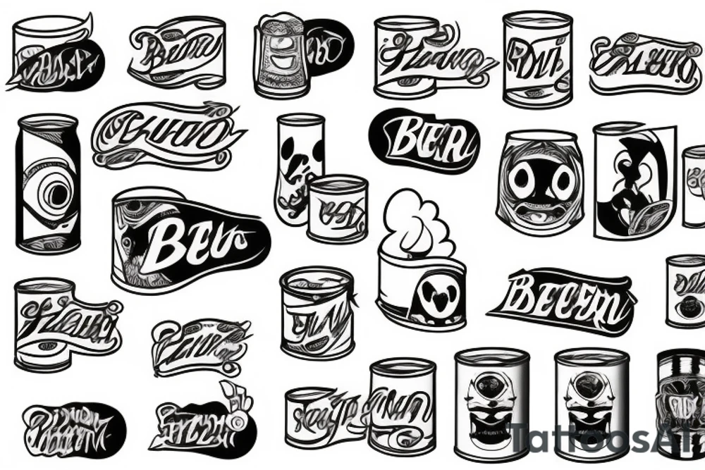beer cans tattoo idea