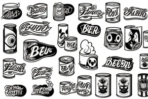 beer cans tattoo idea