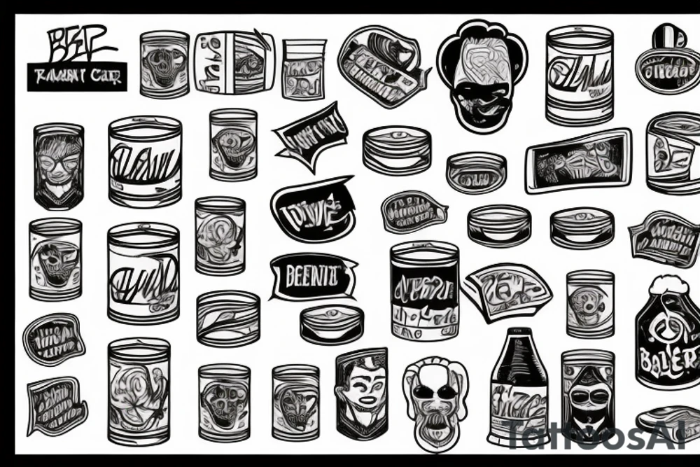 beer cans tattoo idea