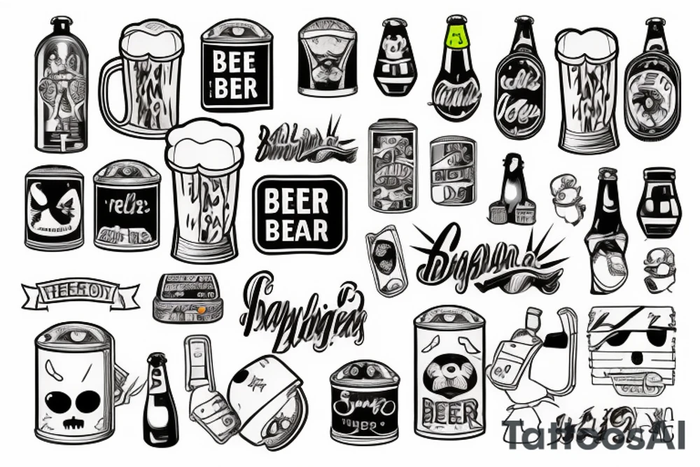 beer tin tattoo idea