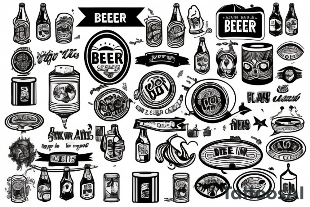 beer tins tattoo idea